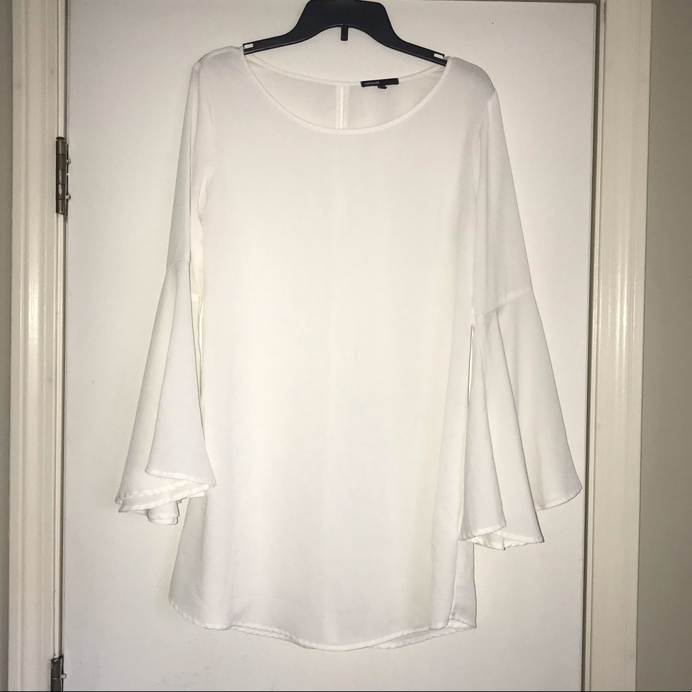 Never worn white sheer bell sleeved dress!